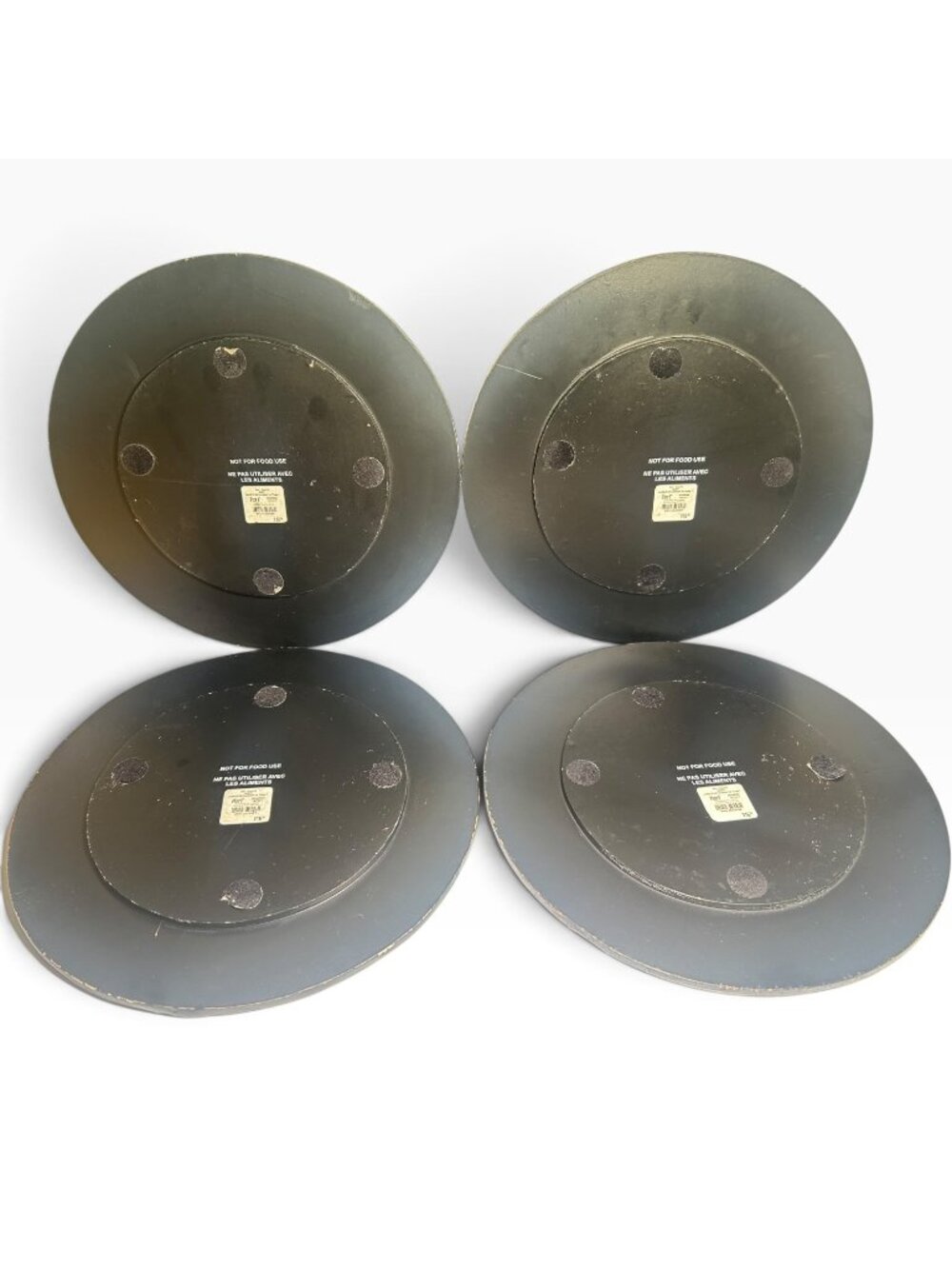 Pier 1 Imports Glass Autumn Mosaic Charger Plates Set 4 Gold Amber Black 13" - Picture 6 of 15